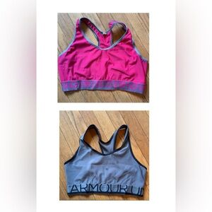 *lot of 2* Under Armour Women's Vibrant Pink and Gray Racerback Sports Bras